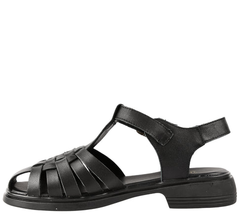 Sandale casual, dama, FORMAZIONE, 5250 negru, piele naturala, toc